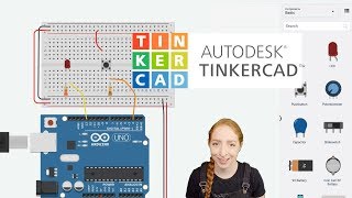 Pushbutton Digital Input With Arduino in Tinkercad [upl. by Nabalas]