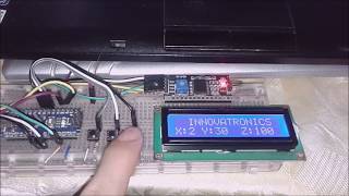 LCD con I2C Arduino INNOVATRONICS Contador con pulsadores [upl. by Rothschild]