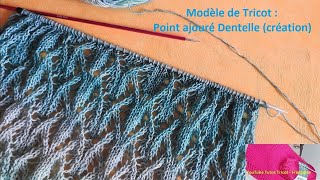 Tuto Tricot Point Ajouré Dentelle pour écharpe  étole  Châle  Modèle de tricot Point Ajouré [upl. by Niatsirk137]