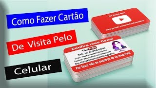 Como fazer cartão de visita no Celular pelo PicsArt [upl. by Arodasi]