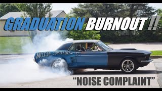 BURNOUT Leaving my High School Graduation PROPERLY 1967 Mustang [upl. by Carey]