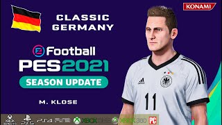 M KLOSE facestats Classic Germany How to create in PES 2021 [upl. by Tandy175]