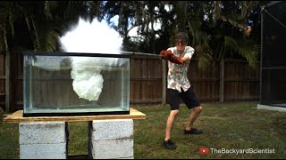 Pouring Molten salt into Water  Explosion [upl. by Ahsiniuq]