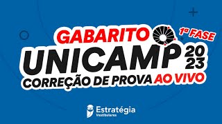 Gabarito UNICAMP 2023  1ª Fase – Correção de prova AO VIVO [upl. by Jaffe]