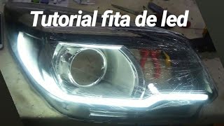 tutorial instalação barra de led no farol da S10 [upl. by Ragucci]