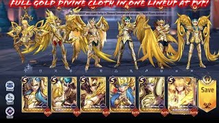 Saint Seiya Awakening KOTZ  Full Gold Divine Cloth Lineup at PvP [upl. by Rube307]