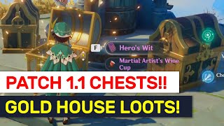 NEW Patch 11 Chests NEW Golden House Location amp Loots  Genshin Impact [upl. by Azenav]