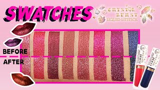 JCat Beauty Crystal Burst Liquid Lipstick  Swatches [upl. by Jefferey]