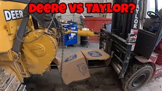 John Deere 550H dozer TCU code diagnose with hydraulic cylinder and winch repair [upl. by Ahtera]