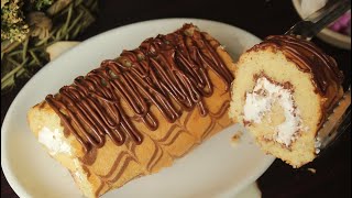 Chocolate Vanilla Swiss Roll Cake 😍 Recipe By Chef Hafsa [upl. by Lynd]