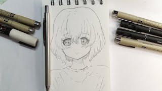 Shoko Nishimiya from A silent voice  Sketch tutorial [upl. by Dwyer809]