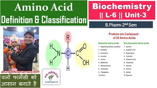 Amino Acids  Definition amp Classification  L6 Unit3 Biochemistry [upl. by Axel]