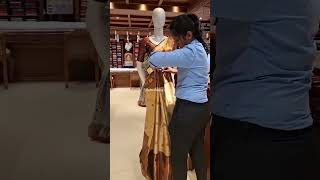 How to drape perfect hand prepleating in kanchipuram silk saree sareeprepleating shapingdraping [upl. by Laidlaw]