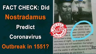 FACT CHECK Did Nostradamus Predict Coronavirus Outbreak in 1551  Factly [upl. by Nyleikcaj]