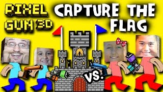 Pixel Gun Capture the Flag w Dad  Mike vs Lex  Ethan Multiplayer Face Cam TWO CASTLES [upl. by Laira585]