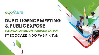 Public Expose 2024 Penawaran Umum Perdana Saham PT Ecocare Indo Pasifik Tbk [upl. by Iva]