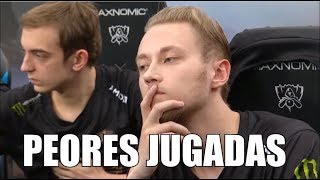 LAS 10 PEORES JUGADAS DEL MUNDIAL  LEAGUE OF LEGENDS [upl. by Zaslow]