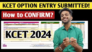 How to confirm the final submission of KCET option entry 2024 list [upl. by Kilk218]