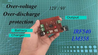 12V9V LEAD ACID BATTERY PROTECTION  OVERVOLTAGE AND OVERDISCHARGED AUTO CUTOFF [upl. by Iphlgenia]