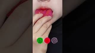 ASMR Eat colorful flower shaped jelly 1 asmr mukbang shorts [upl. by Ahsaekal521]