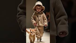 Baby’s fashion show cute babylove babyshorts baby cutebaby dog cat pets runway [upl. by Hoffman673]