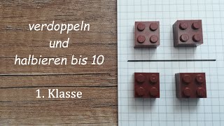 verdoppeln und halbieren bis 10 1 Klasse [upl. by Ridinger58]