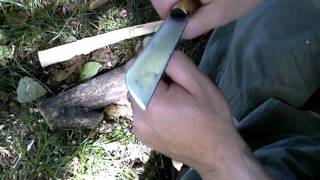 Bushcraft  picchetto tenda con coltello fatto da me [upl. by Ainafetse]