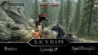 Skyrim Part  15 Breton SpellKnight Mehrunes Dagons Daedric Quest So many Monsters [upl. by Caren]