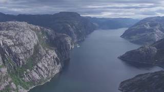 Lysefjorden Preikestolen  Flying Over Norway [upl. by Baerman]