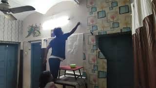 How to Paste Wallpaper to Room Wall A StepByStep Guide wallpaper roomdecor roommakeover [upl. by Kutzer]