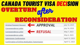 canada tourist visa decision after reconsideration [upl. by Ileyan315]