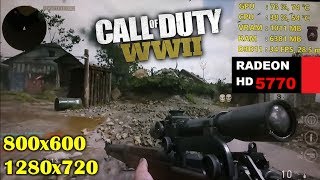 HD 5770  6770 1GB  Call Of Duty WW2  720p amp 800x600 [upl. by Arakat]