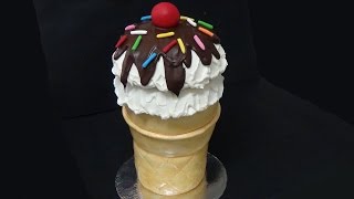 how to make giant ice cream cone cake [upl. by Roz]