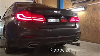 Underground Exhaust BMW G30 540i Stage 3 Sound  Klappenauspuff [upl. by Peggi]