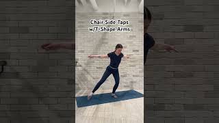 Chair Side Tap wTShape Arms corestability lowerbodyworkout workoutathome fitness [upl. by Ahsilet]