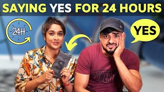 SAYING YES TO MY WIFE FOR 24 HOURS CHALLENGE 😂  അവസാനം അടിയായി 🤣  AMMU amp ASWIN [upl. by Aerua]