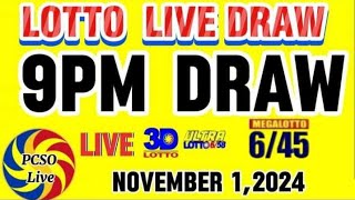 LOTTO 9PM LIVE DRAW TODAY NOVEMBER 12024 [upl. by Lussier]