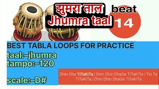 Tabla Taal Jhumra Tampo  120 Best Loop For Practice – DTanpura [upl. by Farlie829]