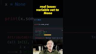Meaning of Python error AttributeError NoneType object has no attribute shorts [upl. by Michel]
