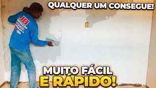 ASSIM É MUITO FÁCIL  COMO APLICAR MASSA CORRIDA NA PAREDE DE MANEIRA FÁCIL E RÁPIDA [upl. by Ruby]