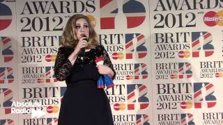 Adele backstage at BRIT Awards 2012 [upl. by Ansilma]