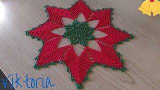 Tutorial Parte2 Centrino Natalizio alluncinetto  stella di natale [upl. by Durrett]