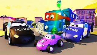 CARL the SUPER TRUCK is the POLICE TRUCKS in CAR CITY  TRUCKS CARTOON for KIDS [upl. by Immaj]