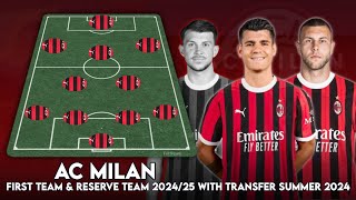 AC MILAN POSSIBLE FIRST TEAM amp RESERVE TEAM 202425 WITH SUMMER TRANSFER 2024 [upl. by Nagn439]