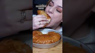 galaktoboureko asmr too much syrup mukbang eatingshow eatingsounds dessert galaktoboureko [upl. by Narad]