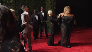 DaVine Joy Randolph arrives at Vanity Fair Oscars party Oscar statuette in hand [upl. by Cod]