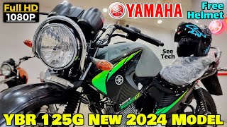 Yamaha YBR 125G 2024 Model Grey With Free Helmet Offer [upl. by Mourant506]