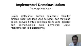 Materi Topik 7 HAKIKAT DAN PRAKSIS DEMOKRASI [upl. by Aicilehp657]