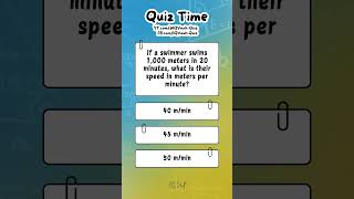 Swimmer’s Speed Problem  Intermediate Math IQ Test [upl. by Alana]