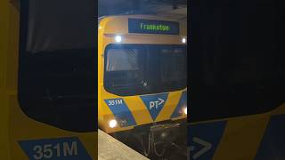 Melbourne Metro Train 351M departing Flinders Street Station on the Frankston Line  Inside the Cab [upl. by Esilec]